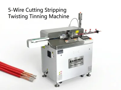 Fully Auto 5-Wire Cutting Stripping Twisting Tinning Machine