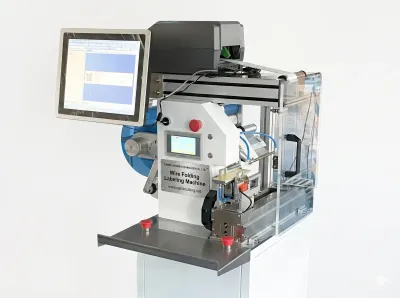 半自動電線折疊貼標機，適用線徑4-10mm，貼標速度900-1000pcs/H JW-T107 - 膠帶纏繞機 (通用)