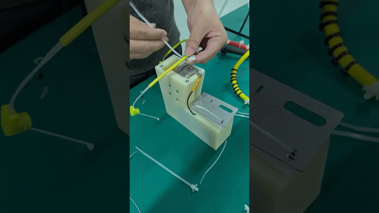 緊湊型自動紮線帶機，輕鬆收緊和切割用於汽車線束的聖誕樹紮帶