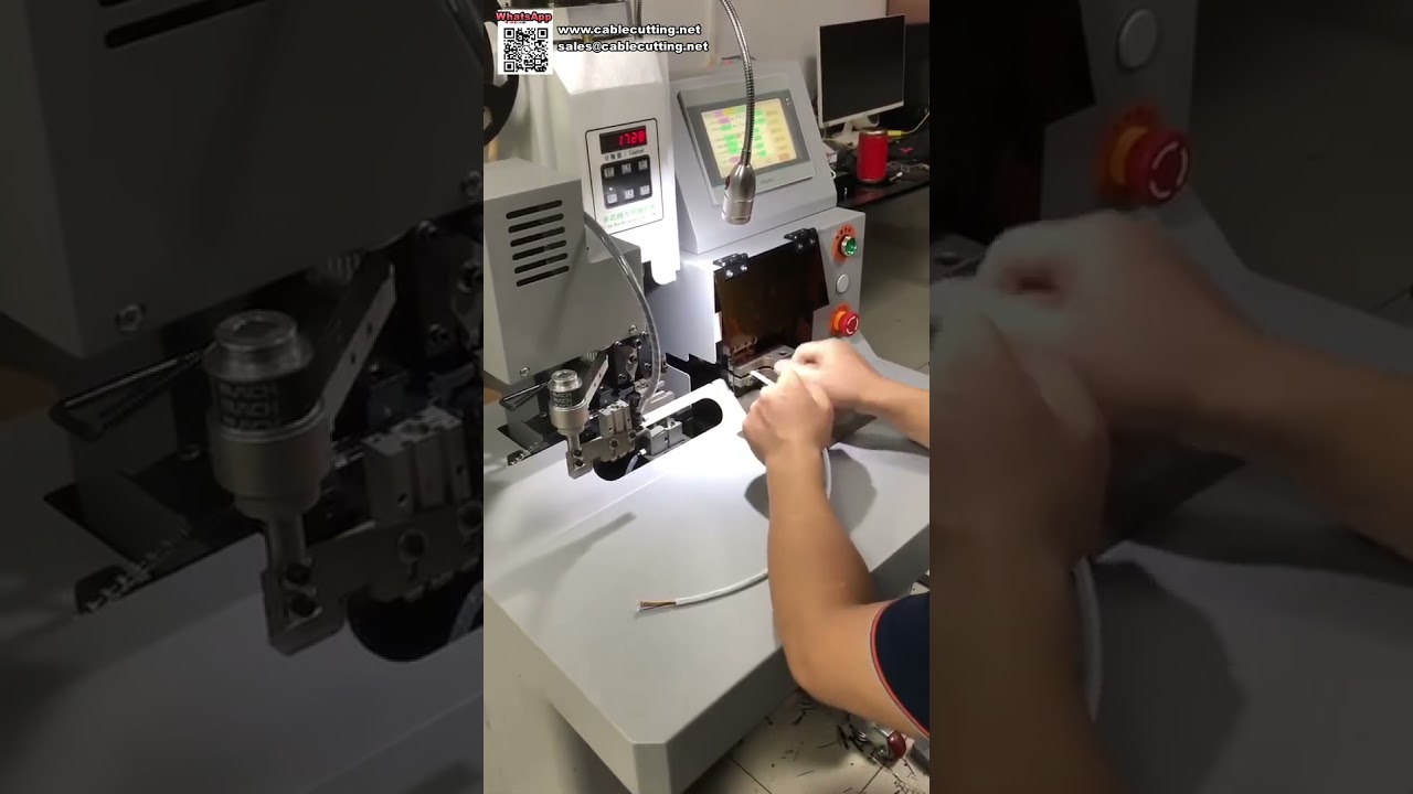 護套線內外層剝皮壓端子機 — 連續加工