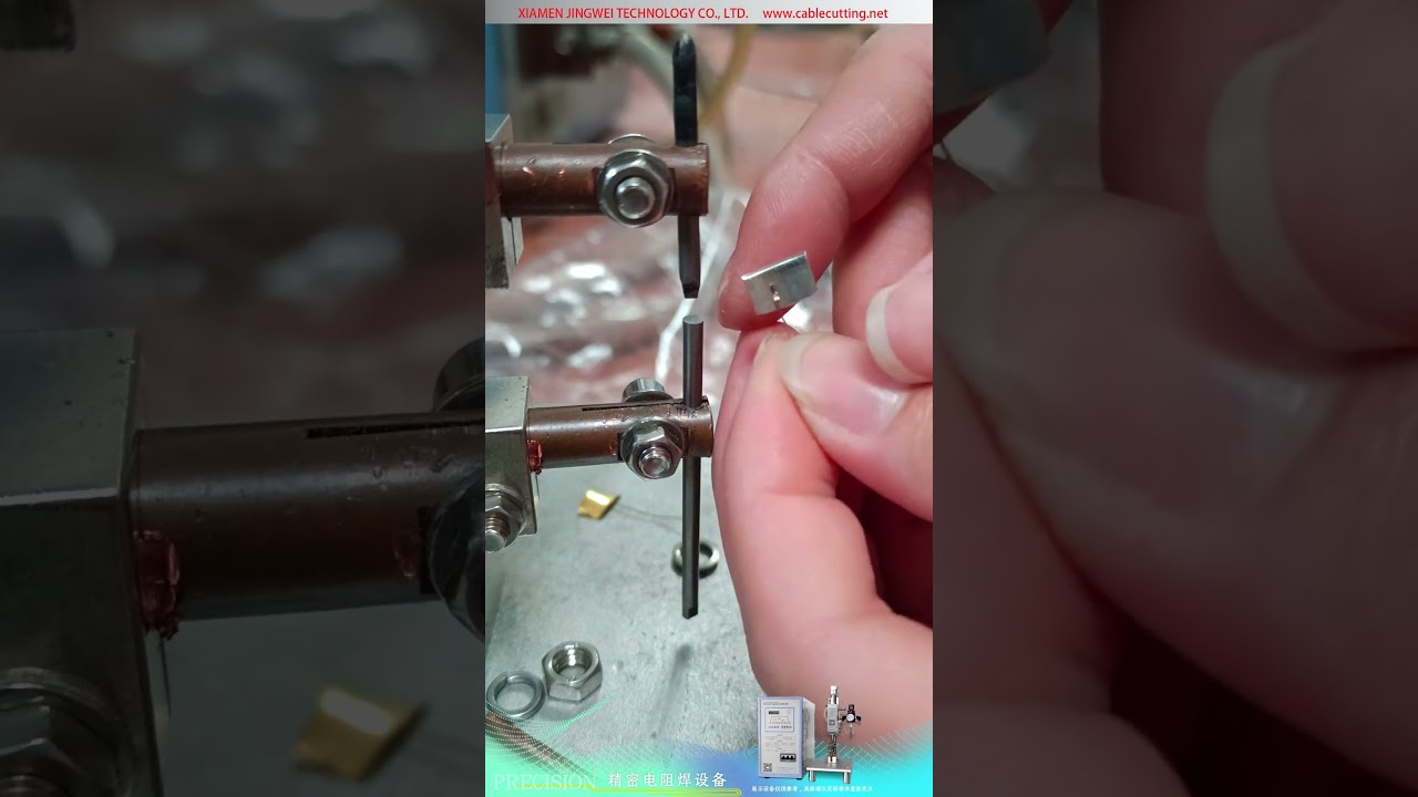 精密電阻焊機，適用於漆包銅線直接點焊至鍍銀片
