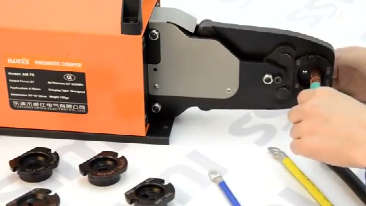LY-AM-240 Heavy Duty Pneumatic Crimping Tool for 6-240mm² Cable Terminals and Lugs with Clamp 110V